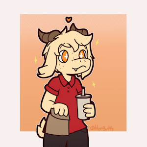 Cute boy gets his fast food by OtterButtsArt