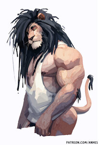 Grumpy lion by Anhes