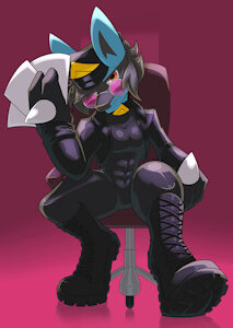 Sexy Lucario. Police Version. Comm.#851 by cyndybell