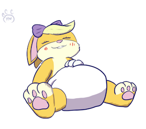 Baby Lola Bunny Lounging with full tummy by GundamKnight750