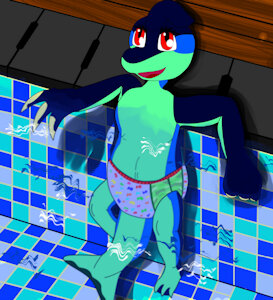 relaxing in pool by test17655