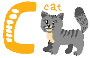 Cat C Letter Cute Animal Alphabet #1 by EsidisiJojo