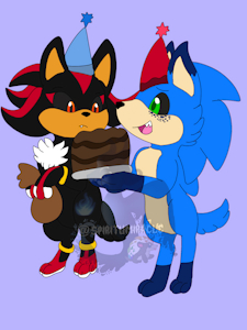 Happy birthday sonic and shadow by Pastelsugarhedgie