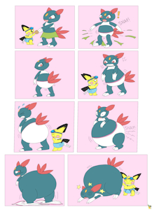 Sparks pranks a sneasel by pichu90