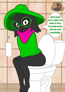Ralsei pooping on the potty~ by GhostlyFantasy