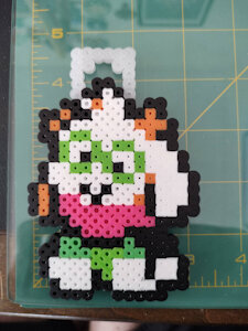 Stuffed Ralsei Perler by ryuuiaryuusei