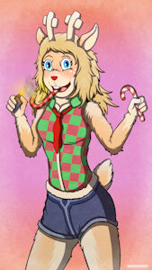 Noelle Holiday Deltarune Smoking Candy. by Criegrrunov