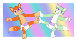 Peaches N Minty the Kitty Twins by DanielMania123