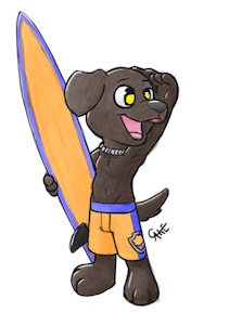 Patreon reward - Zuma lookin out for a wave by Cake