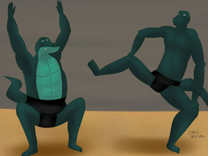 Grandfather vs. Grandson Sumo Match: Gaon vs Gosha by JakeMichael