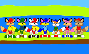 FoxTown Kids in the Lakelands by CartoonFoxArt2002