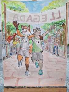 Running  togather by AleTails