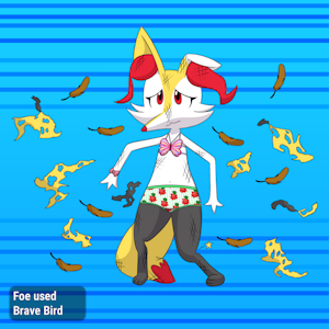 Scarlet attacked by a Flying-type attack by PonPonTheBonBon