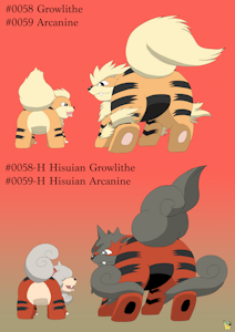 0058-0059 Growlithe Family by pichu90
