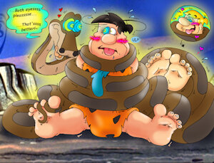 Fred Flintstone x Kaa: Full Attention Please! by KnightRayjack