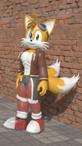 [3D] Tails in a hoodie + speedo by kuby64