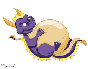 Spyro The Big Ballooned Belly Dragon [COMMISSION] by trejowauk