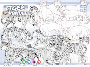 BUNDLE: Tigers (Dinsey style) by NorthernRed