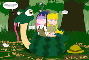 Panty and Stocking at Mayahem Temple: Ssslumber by Luckykid7