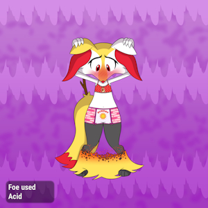 Scarlet attacked by a Poison-type attack by PonPonTheDreambunny