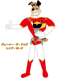 Dewy cosplaying as Red Hawk of Jetman by FurryTilde