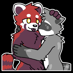 Red Panda and Raccoon by RJQuaty