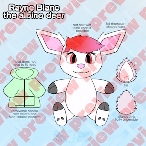 Rayne plushie! by AlbinoRayneDeer