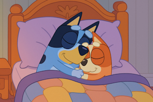 Bluey and bingo in bed by 2kfurry