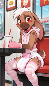 Diapered at the fast food restaurant by Minibit