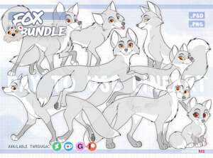 BUNDLE: Foxes (DIsney style) by NorthernRed