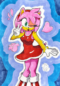 Amy Rose Strikes a Pose! by AciedSpade