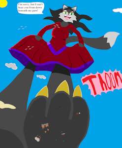 Attack On Aurelia: Aurelia About To Step On You by Jaredthefox92