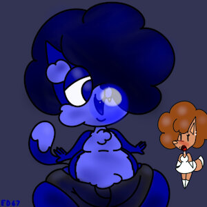 Wide Blue Kitty by EvoDevio67