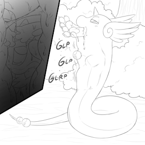 Joey feeds a Dragonair by Sparkythechu