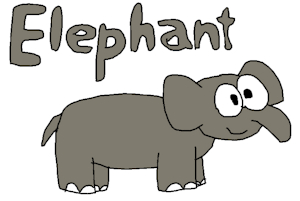 Elephant in Animal Alphabet #1 by KiffAndFriends