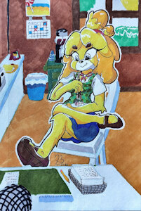 Isabelle's Sushi Break by AciedSpade