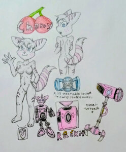 Me Cherry the cute lil girl Lombax and Rackit - Cute lil ref by FidelTheMouse