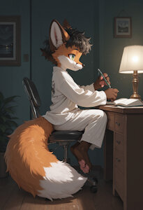 Writing at night by JohnnyByFar