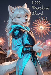 Postcard from Skyrim:1,000 Watchers Finally by TadashiFox