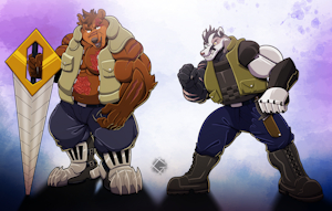 Bear and badger dads by Rhuke