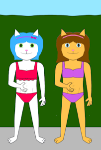 Ellie and Enya playing with their bellies by TheFurryTree
