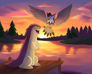 Evening talk (COMMISSIONS OPEN) by LunarTurtle