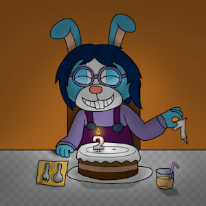 Birthday Bunny (Singular Digital Version) by ClassyBunneePlush