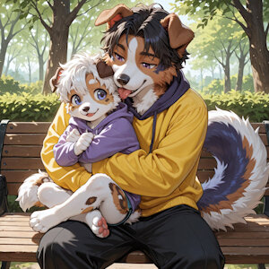 Father and son in the park by JohnnyByFar