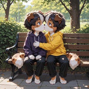 Twins kiss by JohnnyByFar