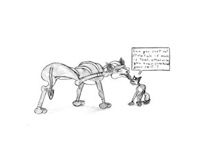 Houndoom and Houndour by Redleaves