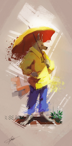 Dog in the Raincoat by KichirouOkami