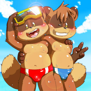 Tama and Taro in summer! by NKYN