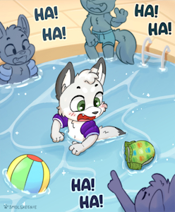 Losing diaper in pool [YCH] by DavidBest1996