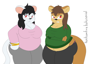 Fursona Priscilla and Nihon by TentsOnFire